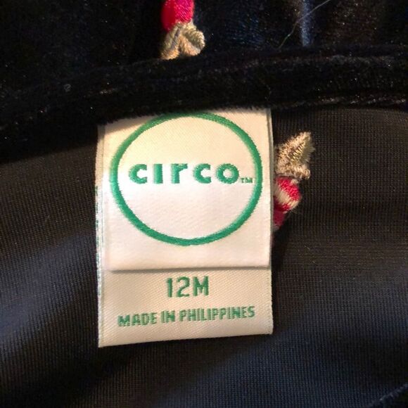 Circo Black Velvet Dress Embroidered Roses 12M - Picture 14 of 16